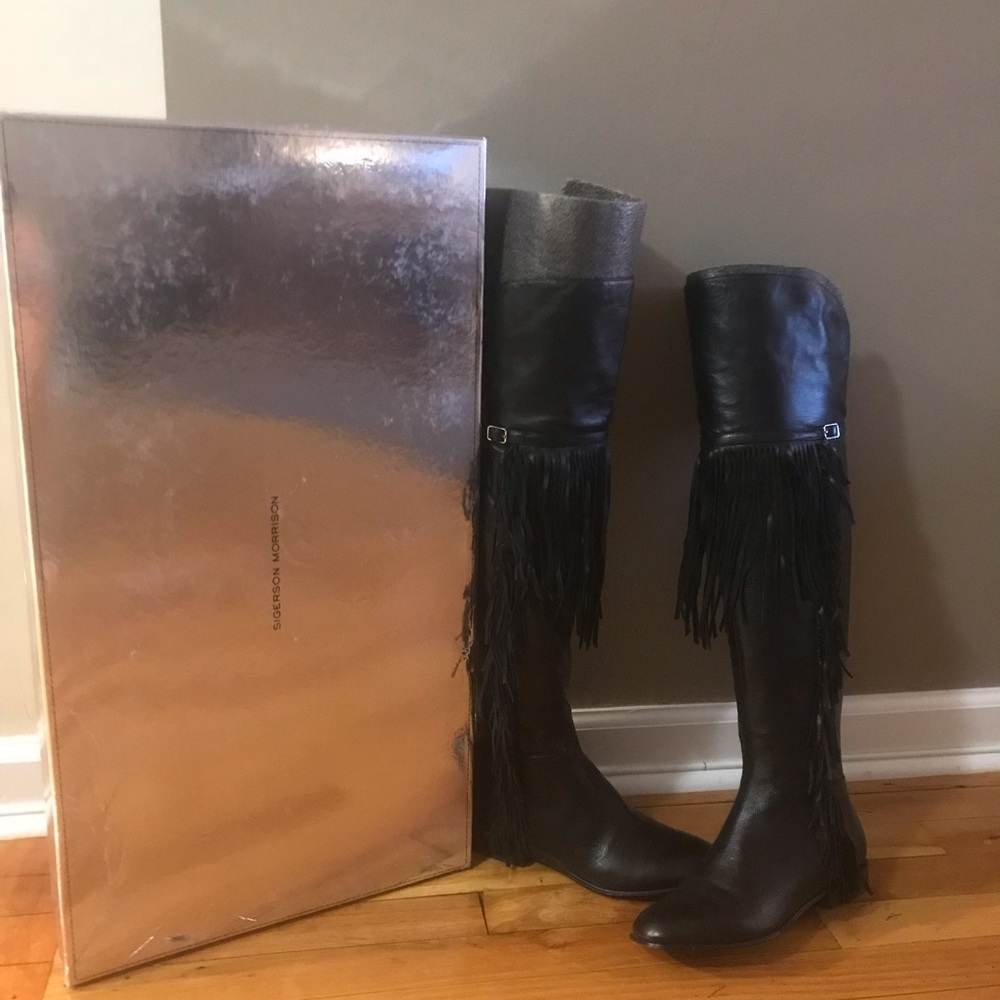 Sigerson Morrison Effie Fringe Over-The-Knee Boot